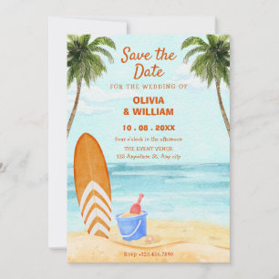 Reserve A Data Casamento paraíso na praia em aquarela