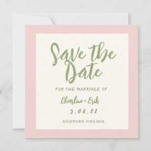 Reserve A Data Casamento Pastel Retro Caligrafia Save The Date