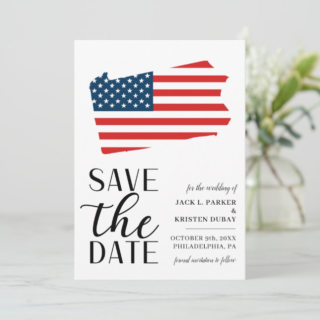 Reserve A Data Casamento Patriótico em Pennsylvania (Em pé/Frente)