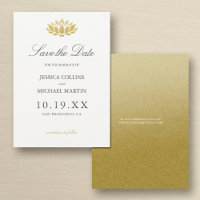 Casamento Personalizado da Flor do Lotus Dourado S