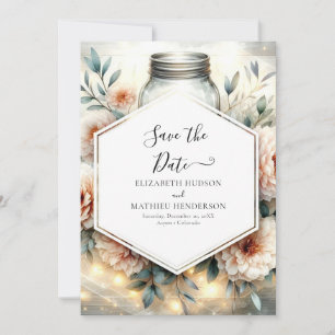 Reserve A Data Casamento personalizado de Mason Jar
