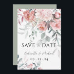 Reserve A Data Casamento Pink Watercolor Peony Greenery<br><div class="desc">Linda e elegante, elegante, cor-de-rosa, flores coloridas com creme, com consistência aquosa macia. Pêonias cor-de-rosa. Verde pastel macio atrás da carta. Este "Salve a Data" elegante e romântico e um cartão para toda a temporada. Além da sofisticação. Uma tipografia simples e chic também é adicionada para terminar este lembrete de...</div>