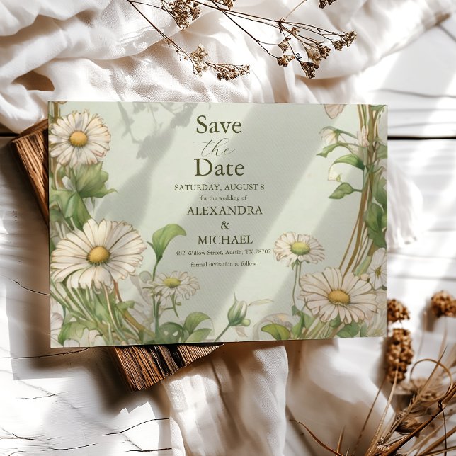 Reserve A Data Casamento Poeira de Margarida Daisy (Criador carregado)