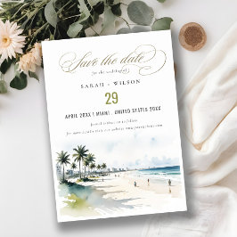 Reserve A Data Casamento por Aquarela da Árvore Costeira de Miami