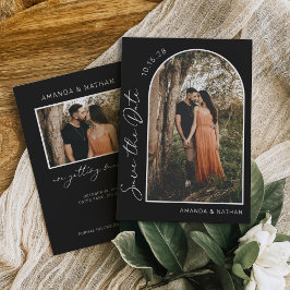 Reserve A Data Casamento preto-e-branco com fotografia Elegante s