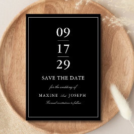 Reserve A Data Casamento Preto e Branco Formal Simples e Elegante