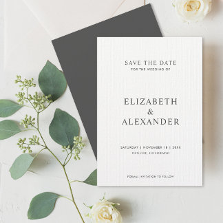 Reserve A Data Casamento preto e branco minimalista clássico