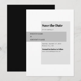 Reserve A Data Casamento preto e branco moderno
