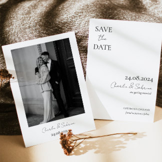 Reserve A Data Casamento preto e branco moderno Salve a data