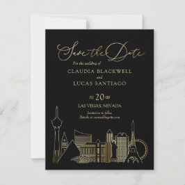Reserve A Data Casamento Preto e Dourado de Las Vegas