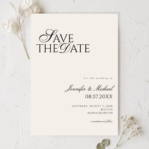 Reserve A Data Casamento Preto e Marfim Old Money