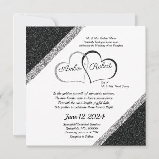 Reserve A Data Casamento Preto e Prata salvar a data c/ poema do 