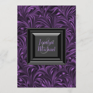 Reserve A Data Casamento Preto e Roxo Salve o Dia