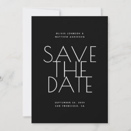 Reserve A Data Casamento Preto | Foto & Código QR com Tipografia
