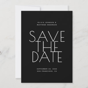 Reserve A Data Casamento Preto   Foto & Código QR com Tipografia 