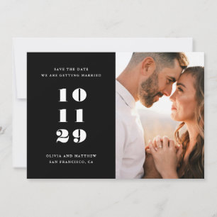 Reserve A Data Casamento Preto Minimalista Foto Editorial Moder