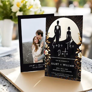 Reserve A Data Casamento Preto-Negrito Com Tuxedo