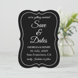 RESERVE A DATA CASAMENTO PRETO SIMPLES MODERNO MINIMALISTA COM ES