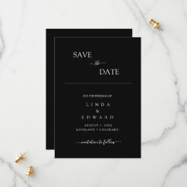 Reserve A Data Casamento Preto Tradicional Minimalista Moderno