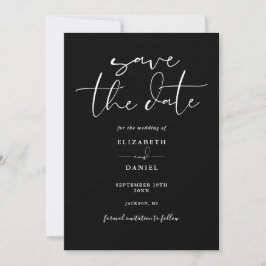 Reserve A Data Casamento QR Code Preto e Branco em Letra Elegante