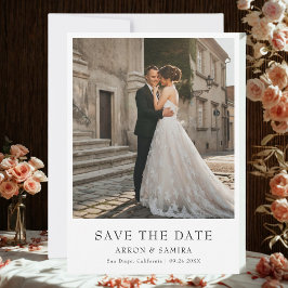 Reserve A Data Casamento QR de Foto Simples Moderno