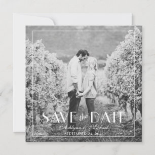 Reserve A Data Casamento Quadrado Moderno e Elegante com Estilo