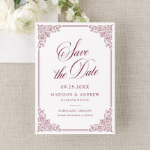 Casamento Quadro Antigo Elegante Burgundy