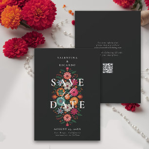 Reserve A Data Casamento Rancho QR Rustic Modern Floral Mexicano