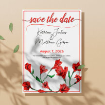 Casamento Red Floral Watercolor