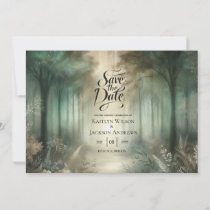 Reserve A Data Casamento Resplandecente Floresta Encantada Verde 