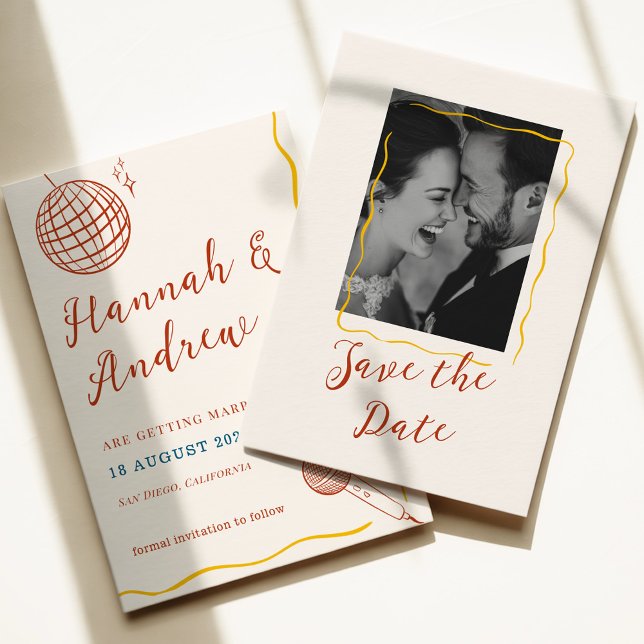 Reserve A Data Casamento Retro Disco (Criador carregado)