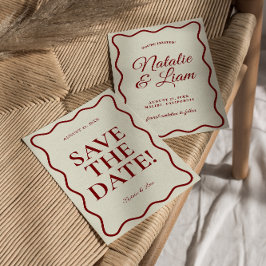 Reserve A Data Casamento Retroativo de Marfim Moderno Bright Funk