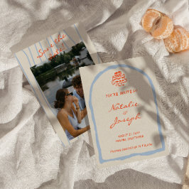 Reserve A Data Casamento Retrópico Pintado Com Desenho De Mão