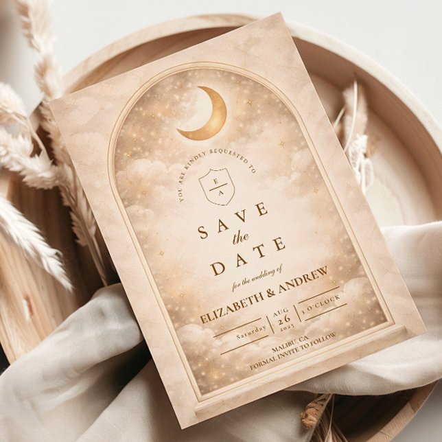 Reserve A Data Casamento Romântico ao Luar Vintage (Criador carregado)