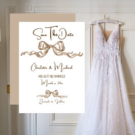 Reserve A Data Casamento Romântico com Fita Elegante