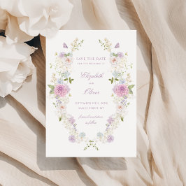 Reserve A Data Casamento Romântico com Florais em Pastel