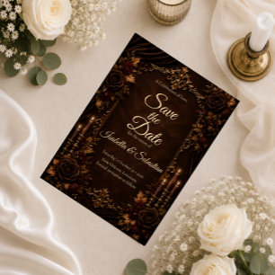 Reserve A Data Casamento Romântico com Luz de Velas no Outono Vin