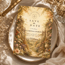 Reserve A Data Casamento Romântico de Flores Silvestres de Outono