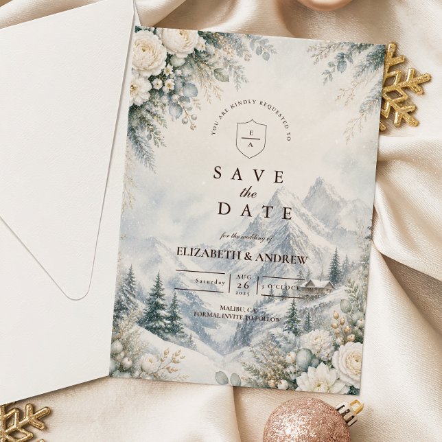 Reserve A Data Casamento Romântico de Inverno na Montanha (Criador carregado)