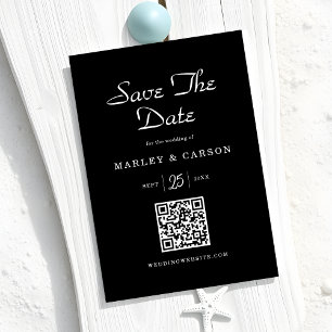 Reserve A Data Casamento romântico de Manuscritos Pretos Minimali