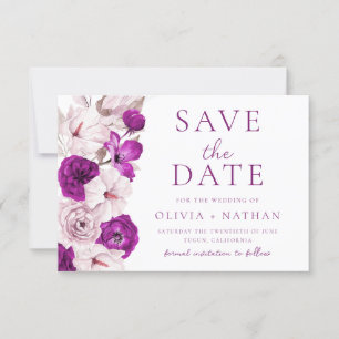 Reserve A Data Casamento Romântico de Plum & Blush Watercolor