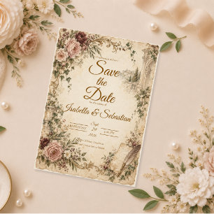 Reserve A Data Casamento Romântico em Jardim Vintage