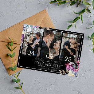 Reserve A Data Casamento Romântico Floral Moody Dark Fllowers