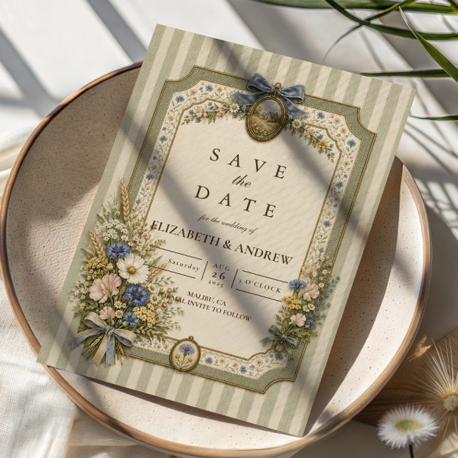 Reserve A Data Casamento Romântico Rústico com Flores Silvestres (Criador carregado)