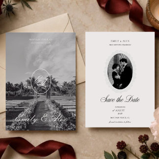 Reserve A Data Casamento Romântico Vintage Monograma Dinheiro Ant