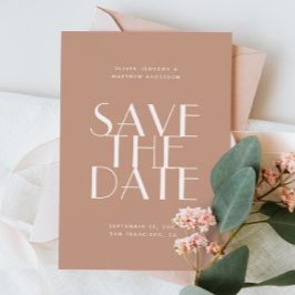 Reserve A Data Casamento Romântico Warm Blush | Foto Moderna & QR