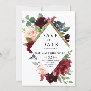 Reserve A Data Casamento Rosa Bege Azul Marsala Borgonha