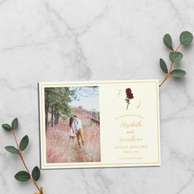 Reserve A Data Casamento Rosa Dourada de Marfim (Criador carregado)