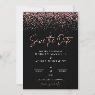 Reserve A Data Casamento Rosa e negro moderno