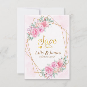 Reserve A Data Casamento Rosa Floral